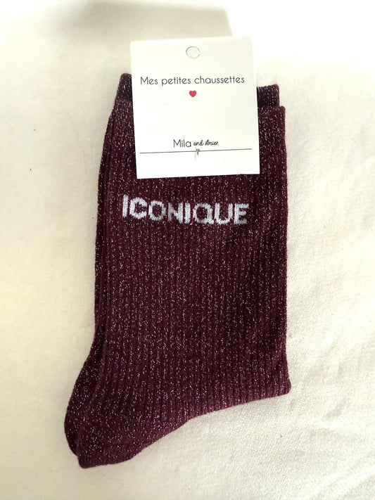 Chaussettes Iconique bordeaux