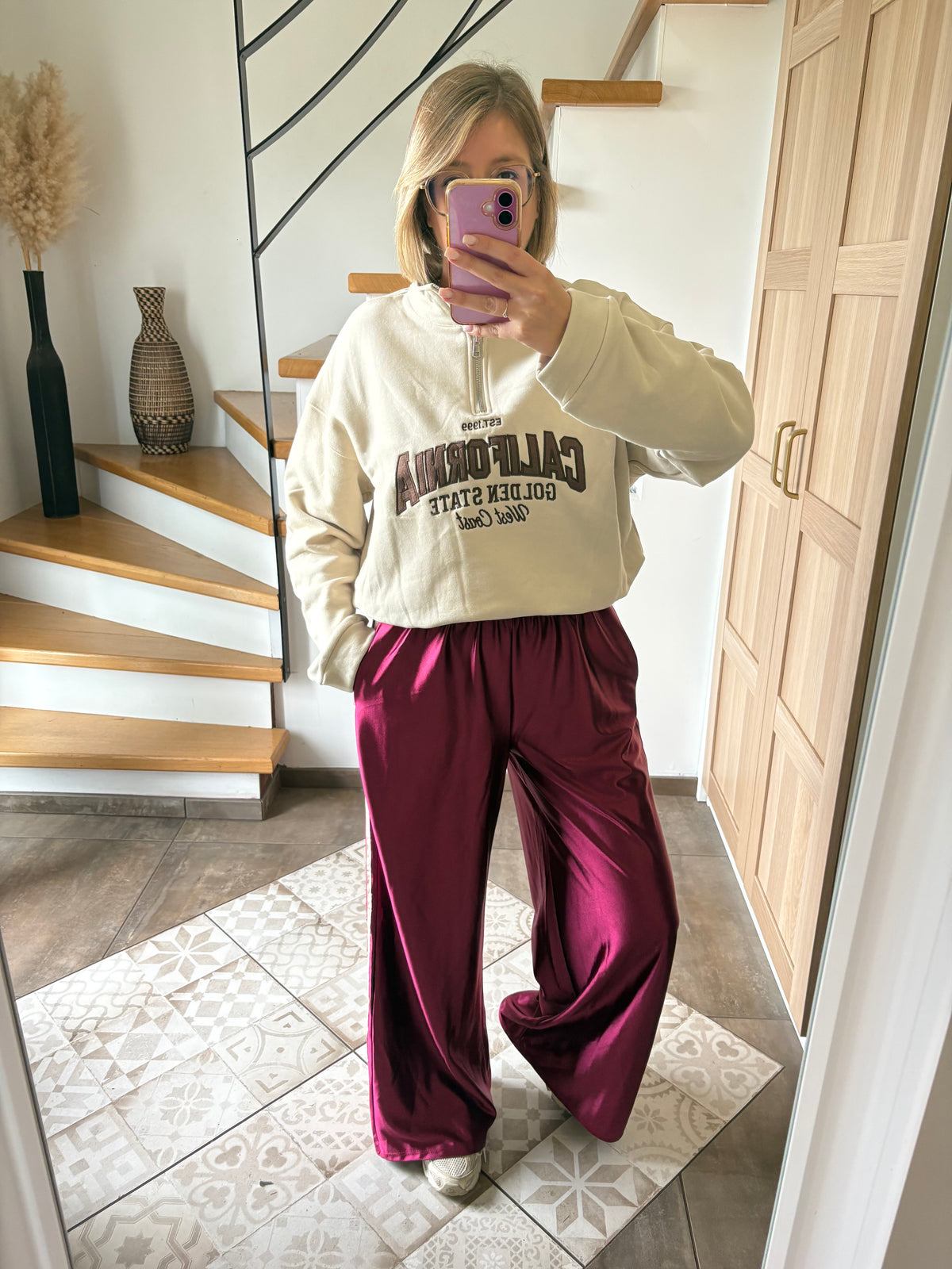 Pantalon Jeanne bordeaux