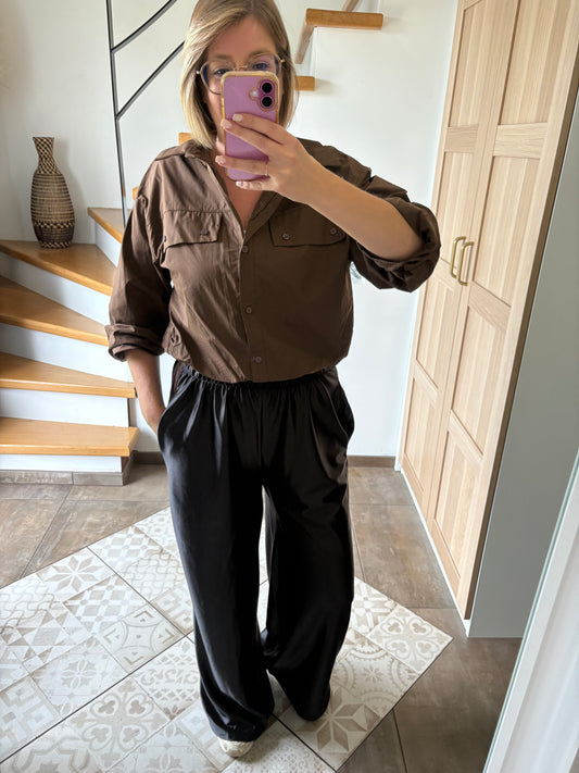 Chemise boule marron